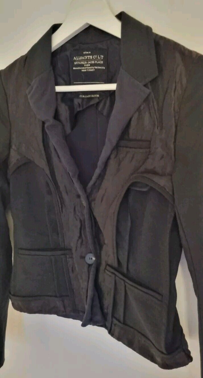 All Saints Women's Black Two Tier Jacket, Blazer Size 6