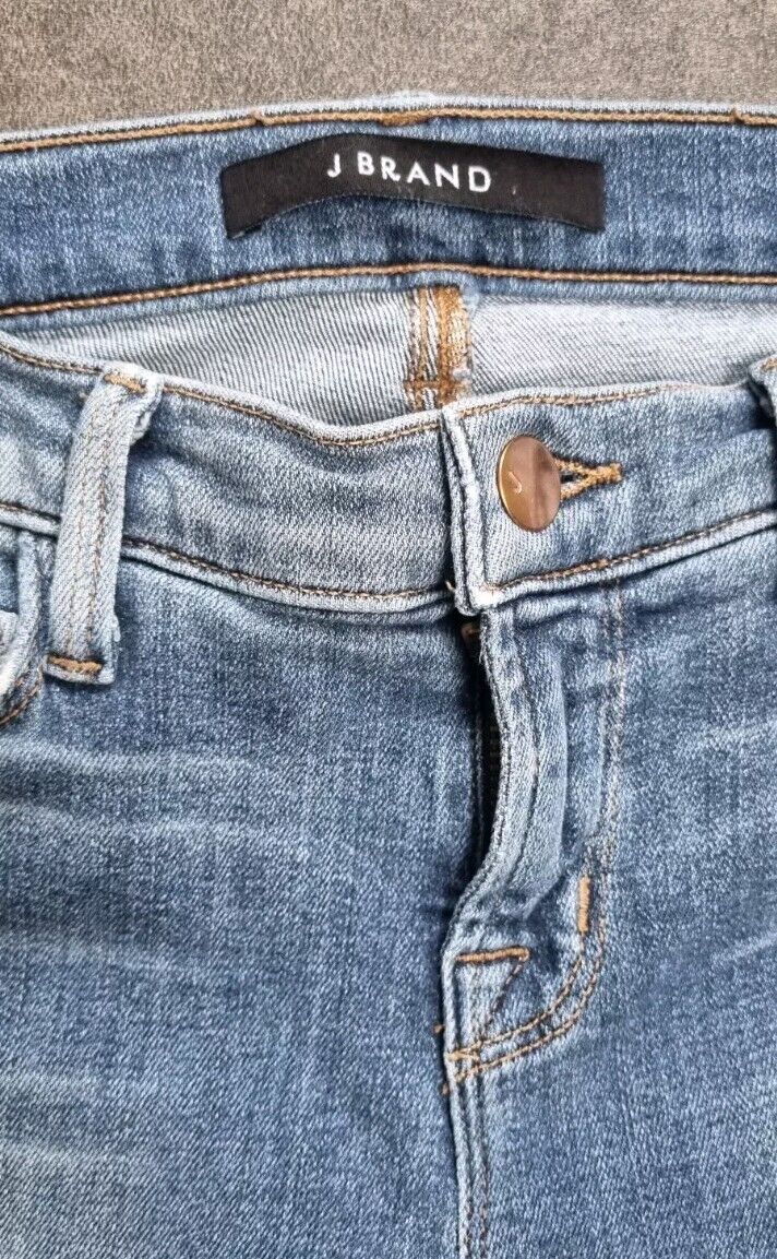 J Brand Women's Capri Pulse Crop Ripped Blue Jeans Size 23