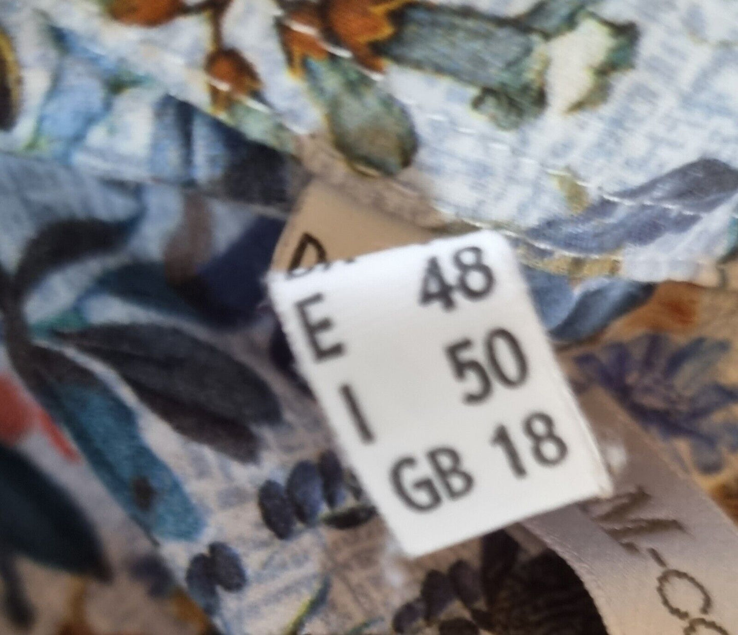 B M Company Women's Bird Print Cotton Blouse Size 18