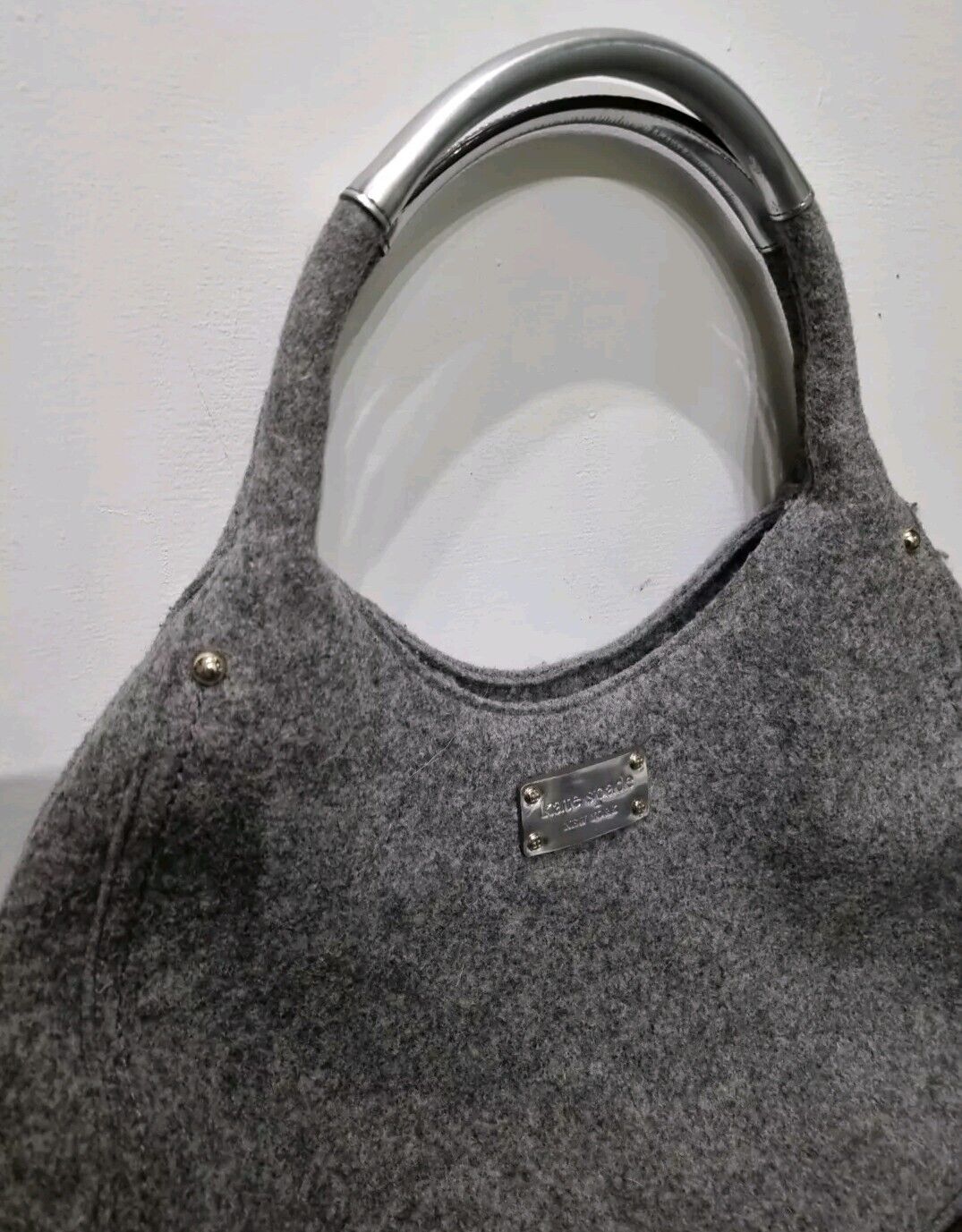 Kate Spade Women's Medium Grey Felt Clutch Bag