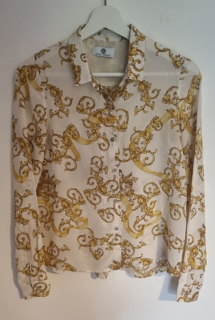 Young Versace Girls 100% Silk Blouse Size Child XXL