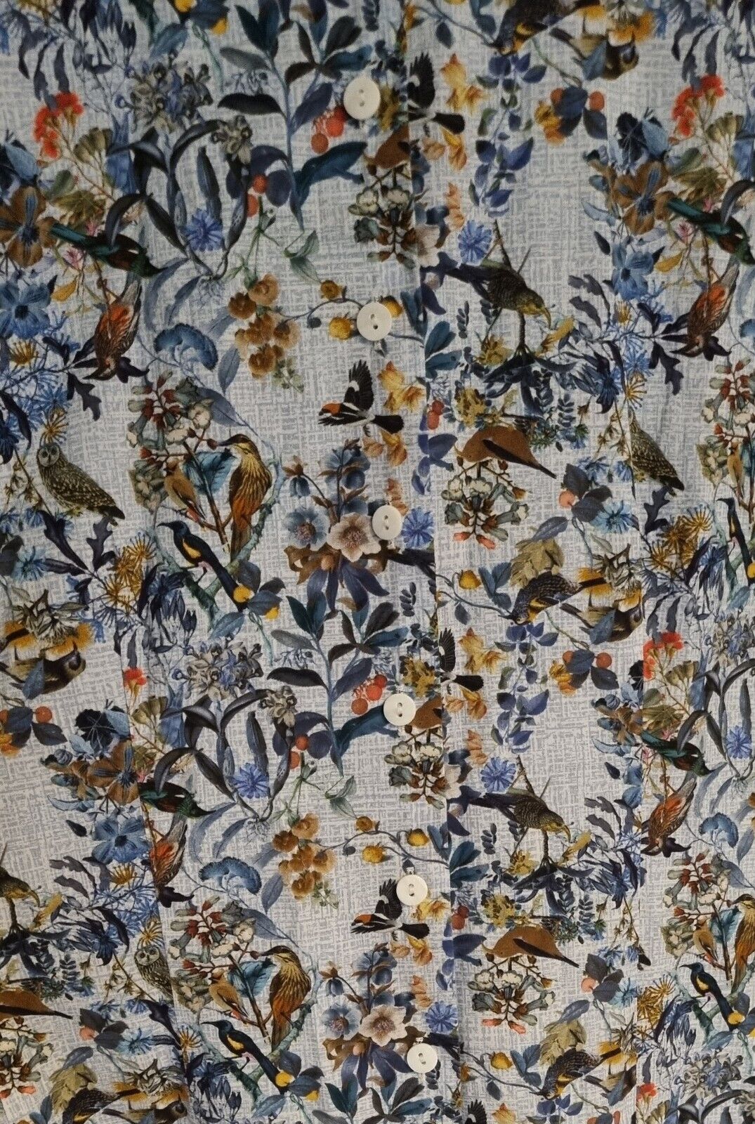 B M Company Women's Bird Print Cotton Blouse Size 18