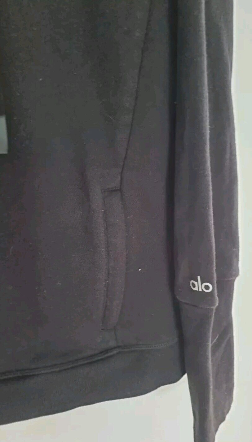 ALO Yoga Women's Activewear Black Hooded, Fleece Lined Hoodie Size Small