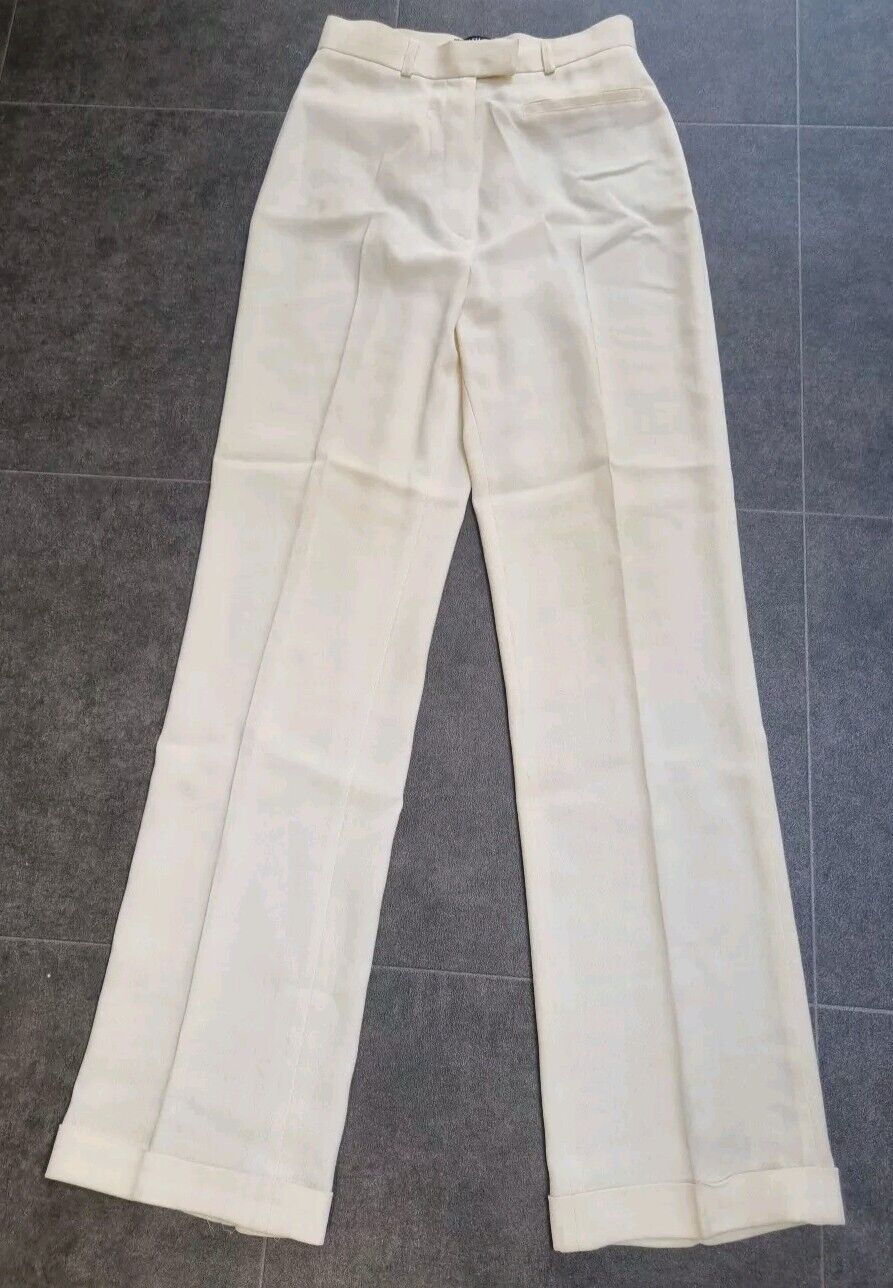 Apara Pour Joseph Women's Ivory Trousers Viscose And Wool Mix Size 38