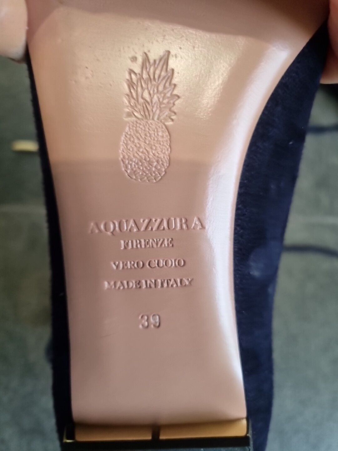 Aquazzura Firenze Women's Very Dark Navy Flat Shoes Size UK 6