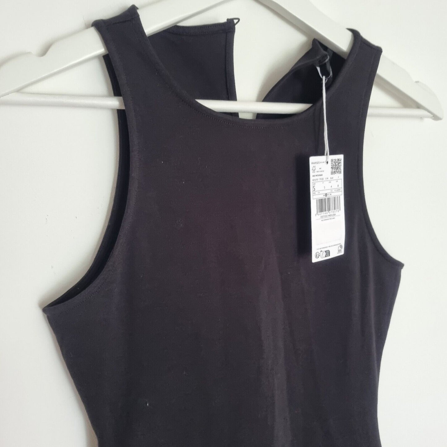 BNWT Mango Women's Black Ruffle Mini Dress Size 8