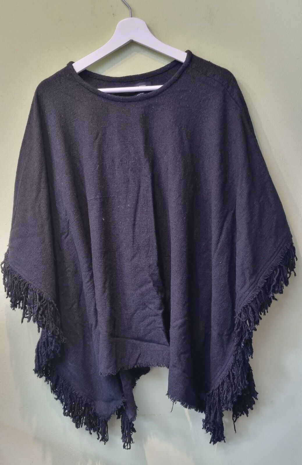Isabel Marant Women's Black 100% Silk Tassled Poncho Size Small