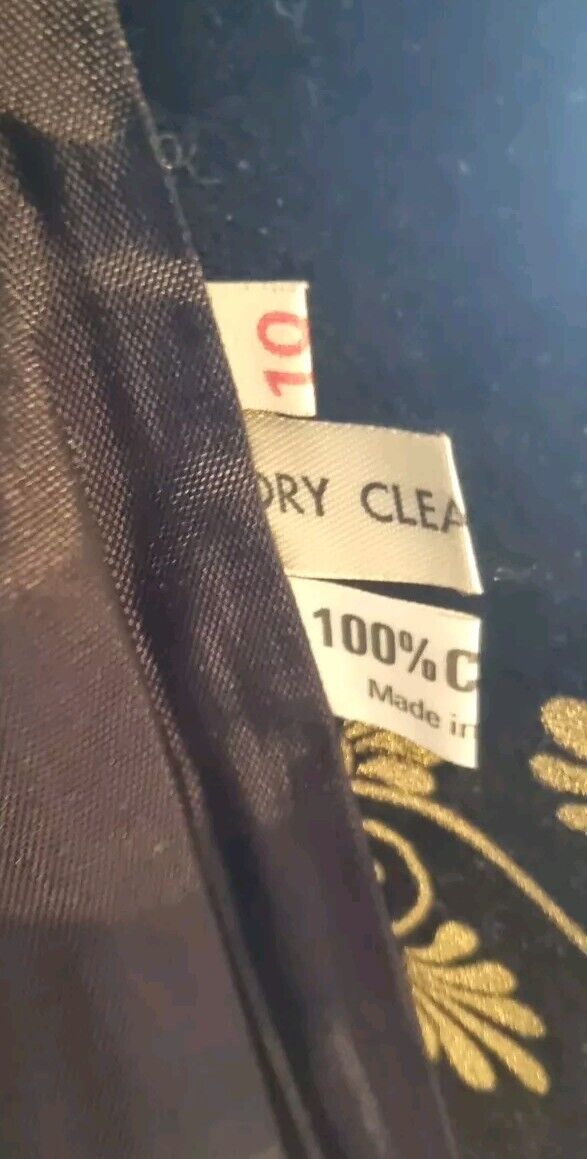 Mandy Pothecary Made In England Vintage Women's Black Velvet Jacket 10