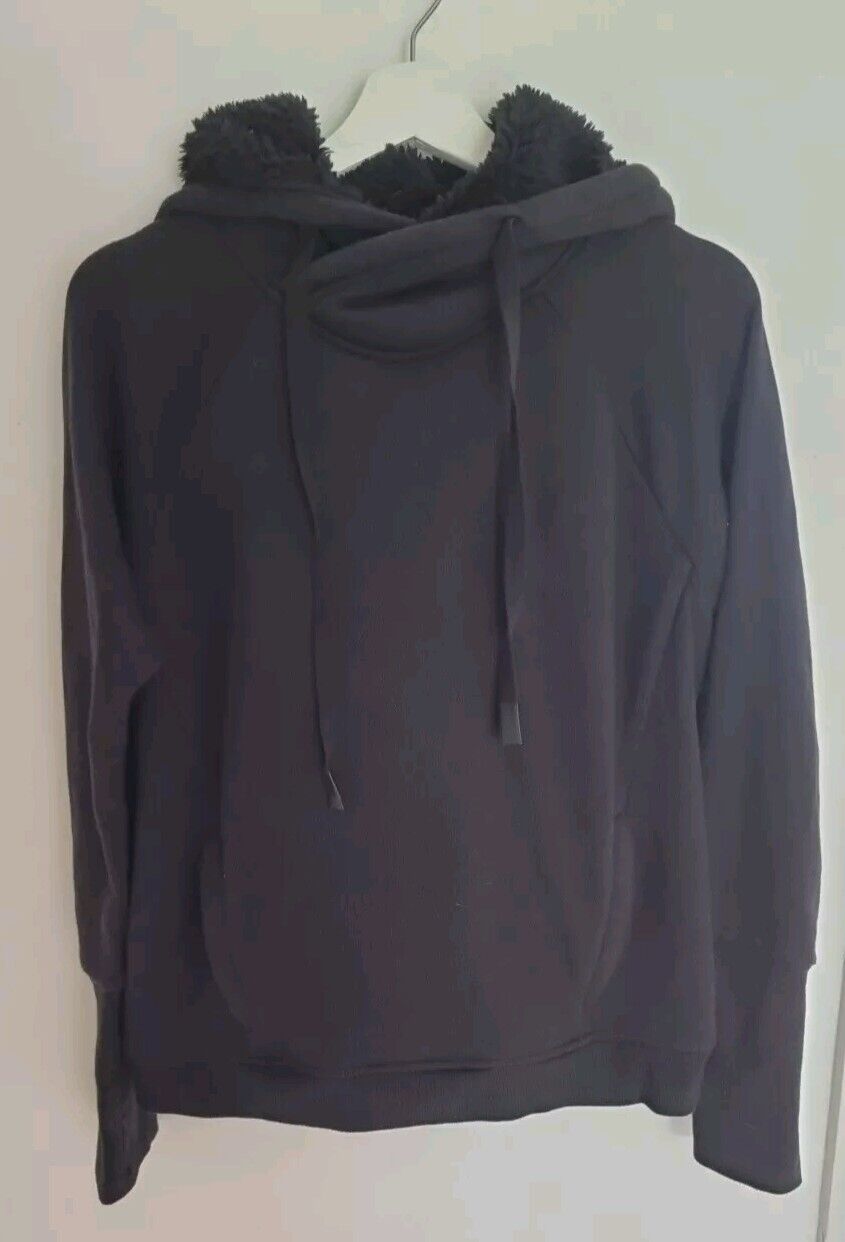 ALO Yoga Women's Activewear Black Hooded, Fleece Lined Hoodie Size Small