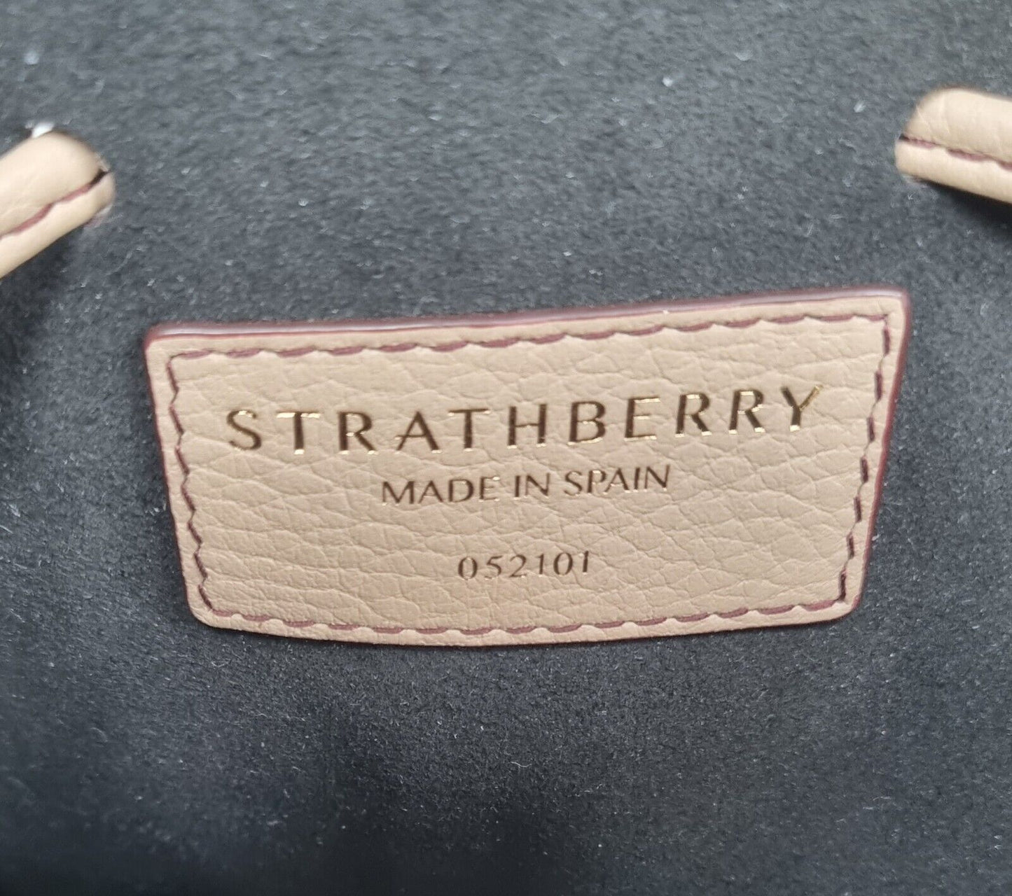 Strathberry Women's Oat Colour Leather Handbag With Gold Colour Trim