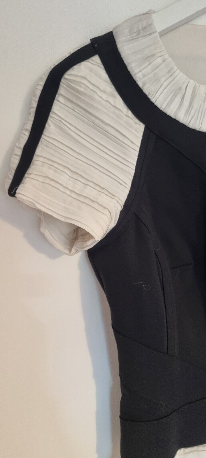 Designer Karen Millen Women's Black/Ivory Dress Size 10