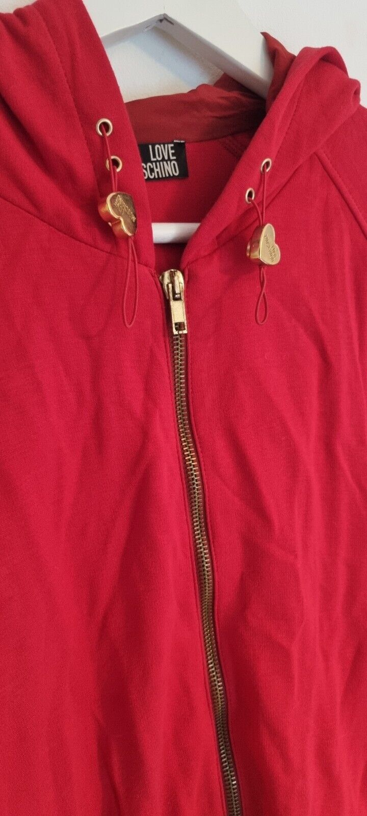 Love Mochino Women's Red Hoodie Size 10 With Logo