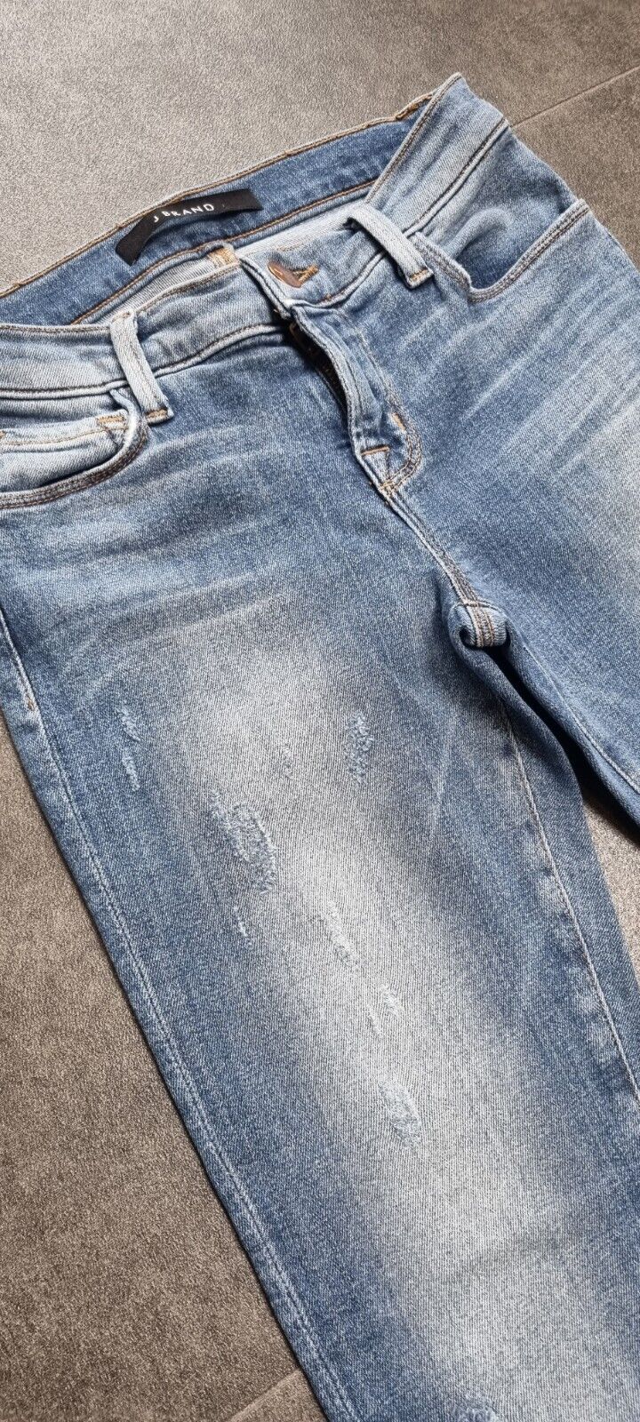 J Brand Women's Capri Pulse Crop Ripped Blue Jeans Size 23