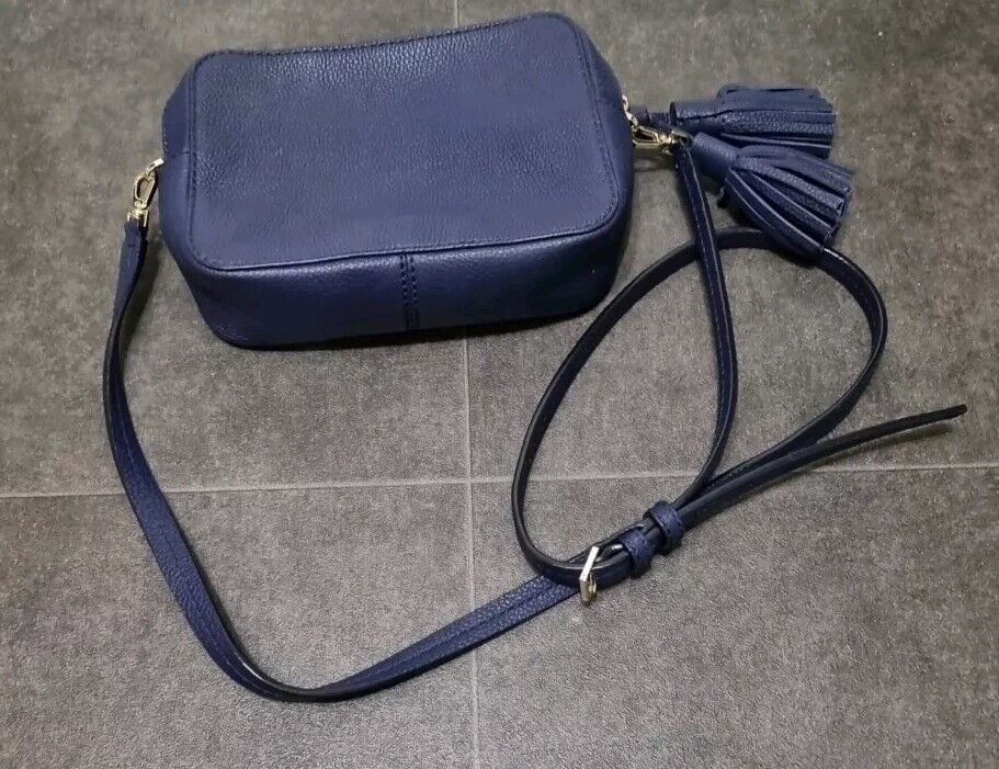 Kate Spade Women's Blue Leather Cross Body Bag With Tassles