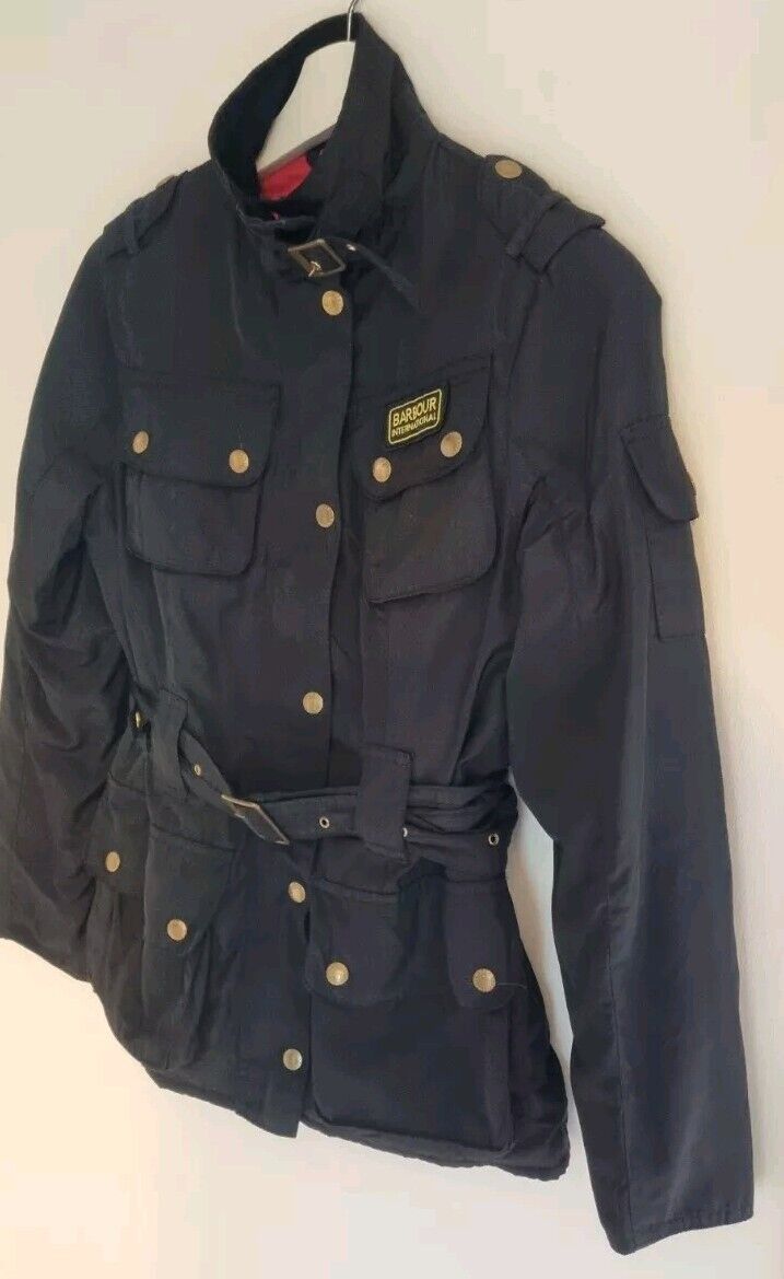 Barbour Womens Black Waterproof And Breathable Jacket With Belt Size 8