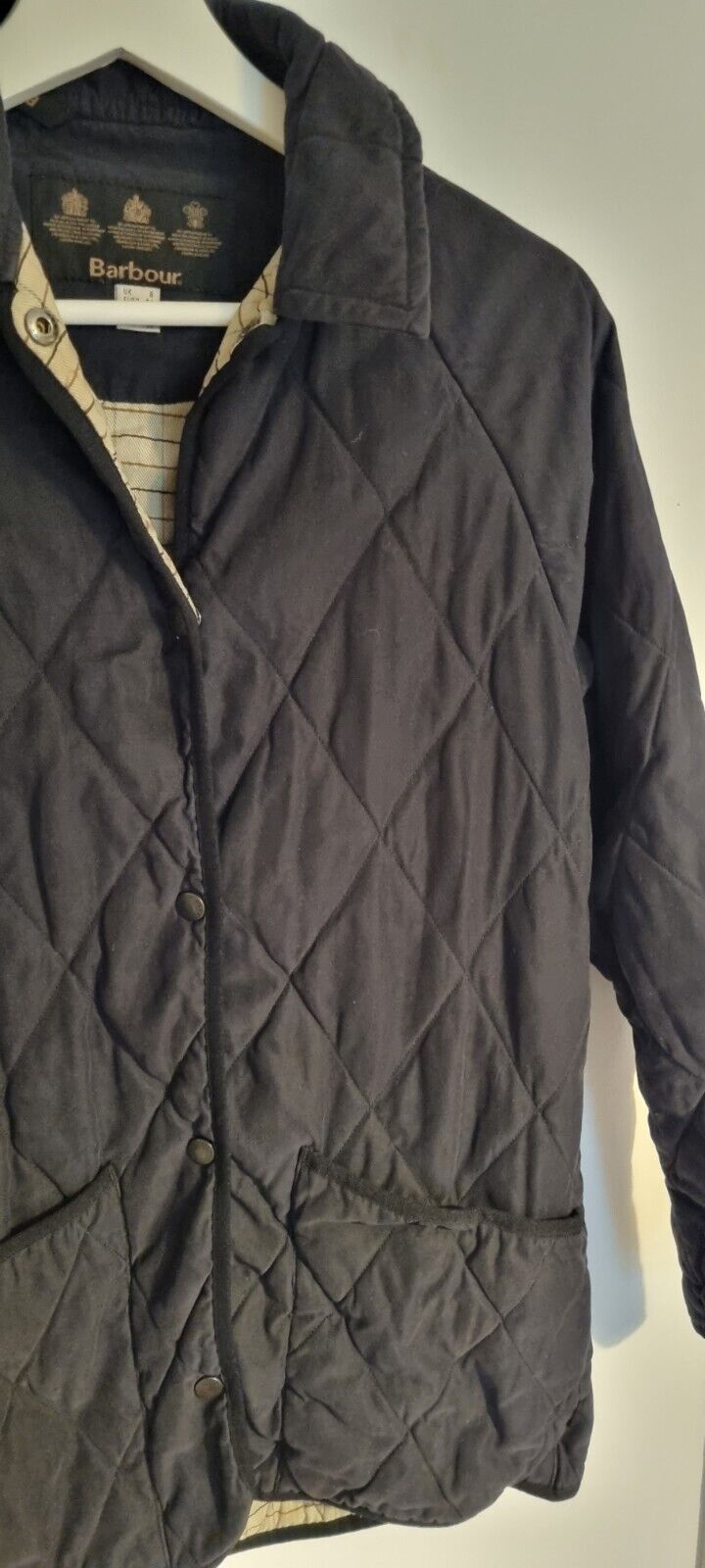 Barbour Womens Quilted Black Jacket size 8