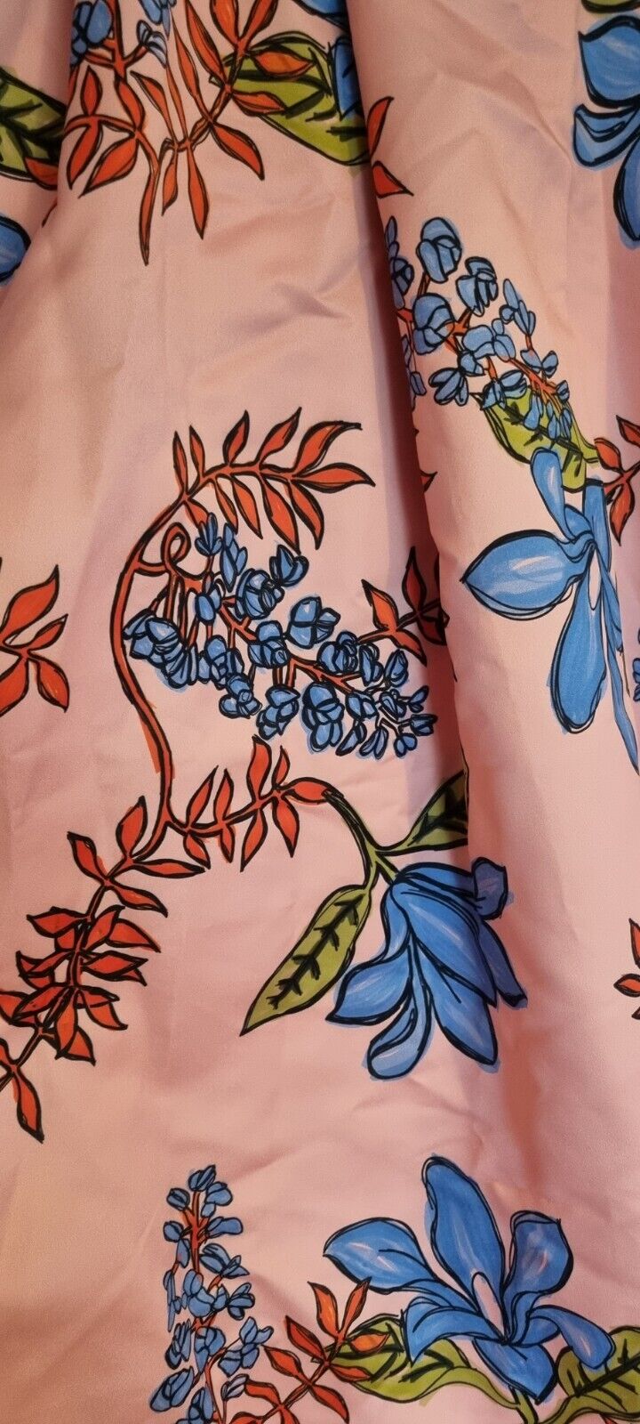 Pinko Made In Italy Pink Floral Satin Fully Lined, Wrap Over Skirt Size 8