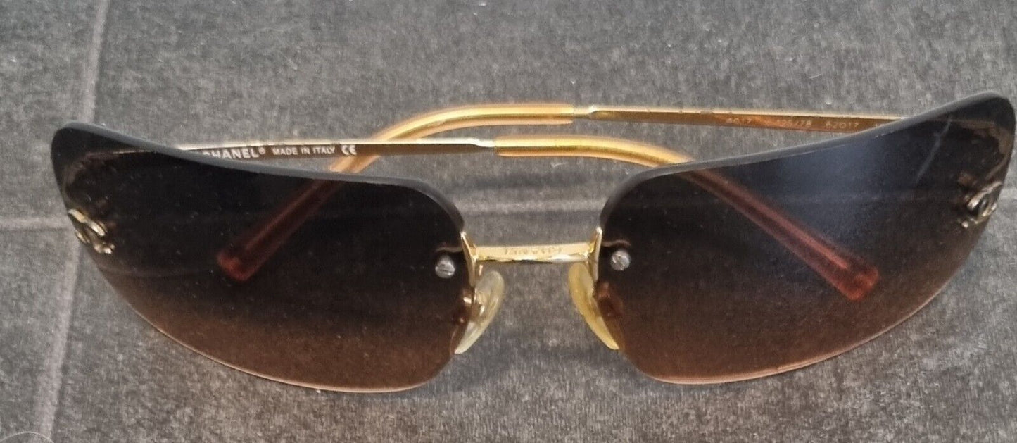 Chanel Women's Sunglasses Brown, Pink 4017 C125 178 62017 With Box & Logo Charm