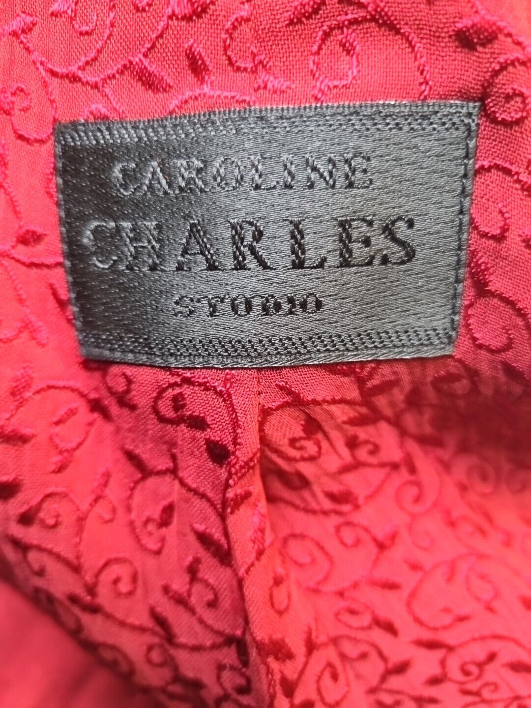 BNWT Caroline Charles Women's Red Rococo Soft Kimono Style Jacket Ruby Size 12
