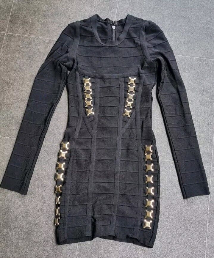 Herve Leger, No Manufacturer Label Women's Black Bodycon Dress Size M