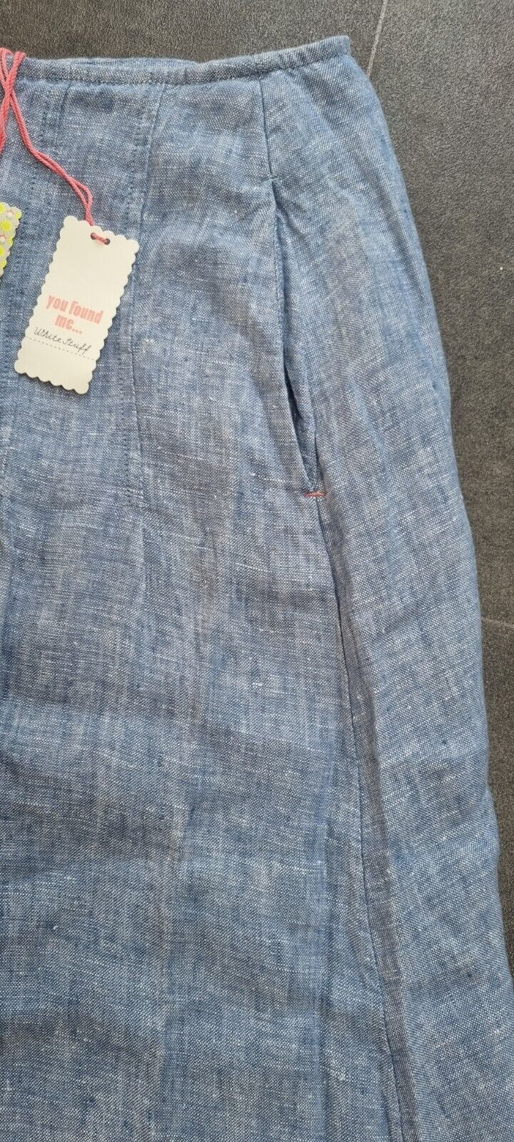 BNWT White Stuff Women's Blue Ciara 100% Linen Skirt Size 16