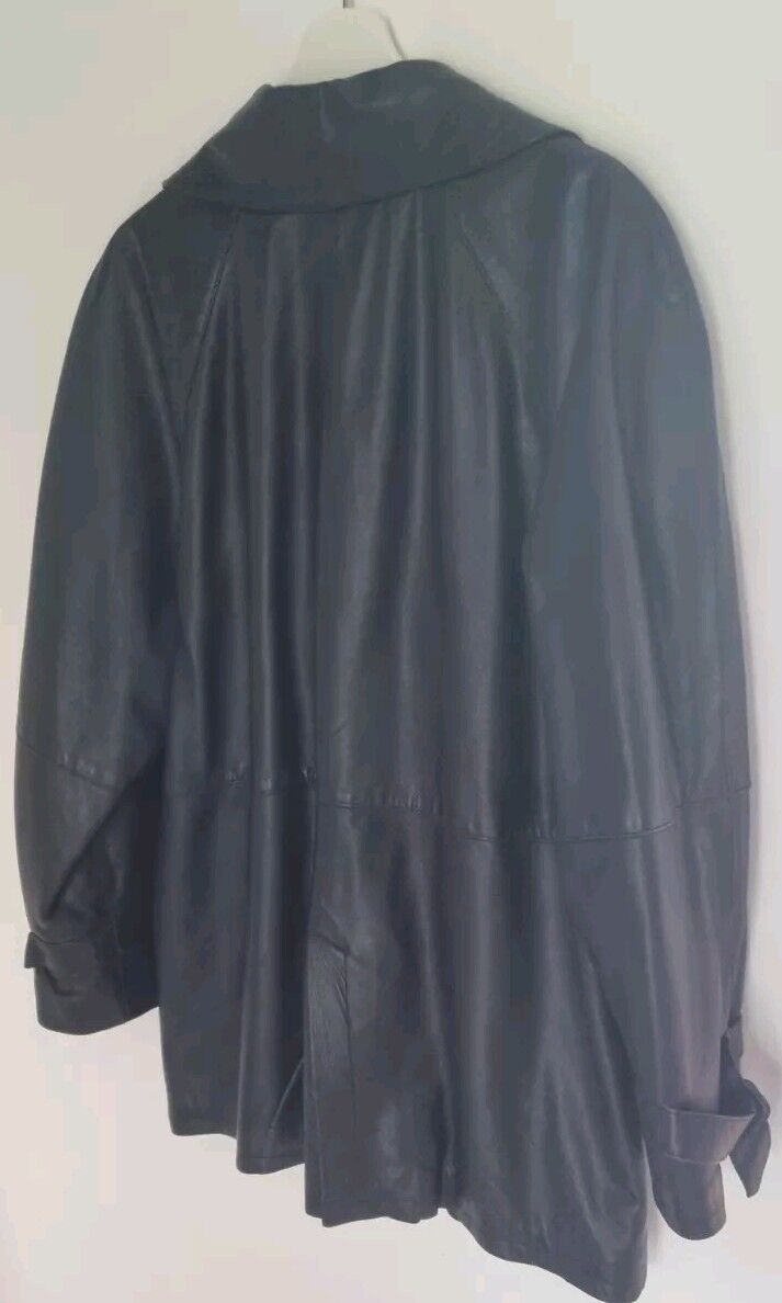 Santacroce, Made In Italy Women's Black Genuine Leather Jacket Size 42