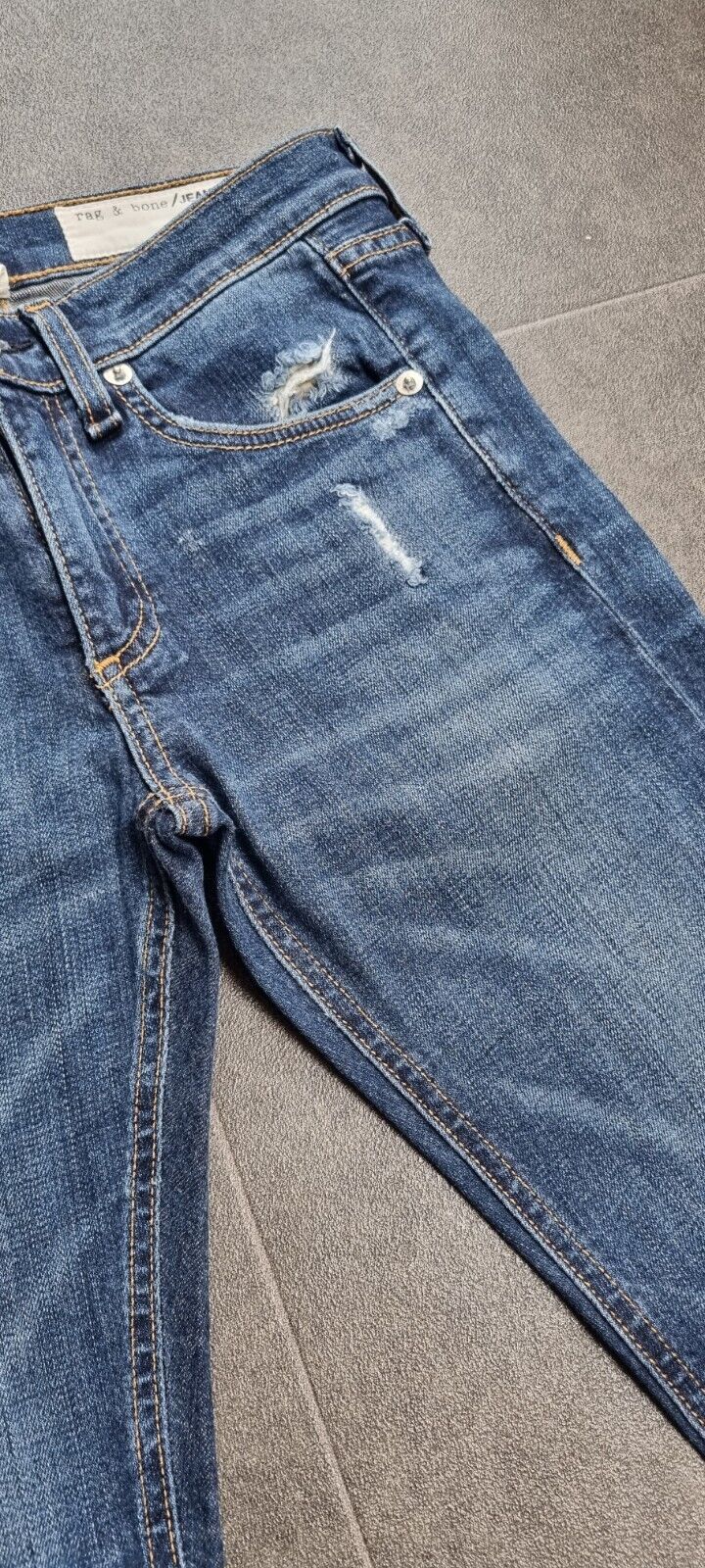 Rag&Bone Women's Blue Cropped, Distressed Jeans Size 23