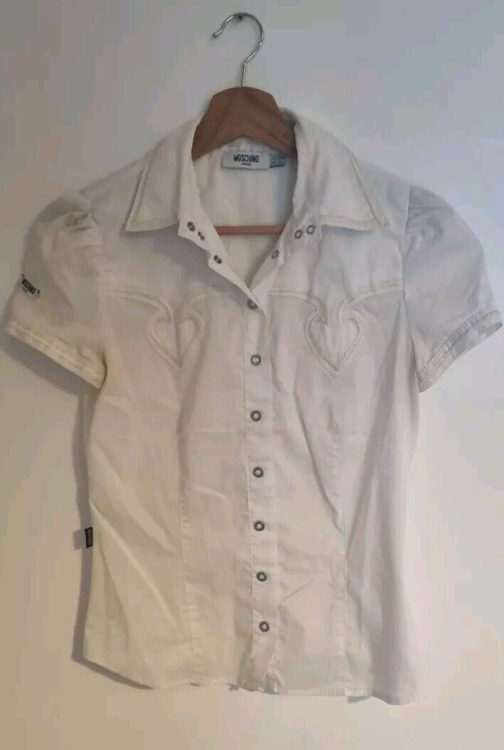 Moschino Jeans Women's Ivory Fitted Blouse Size 42