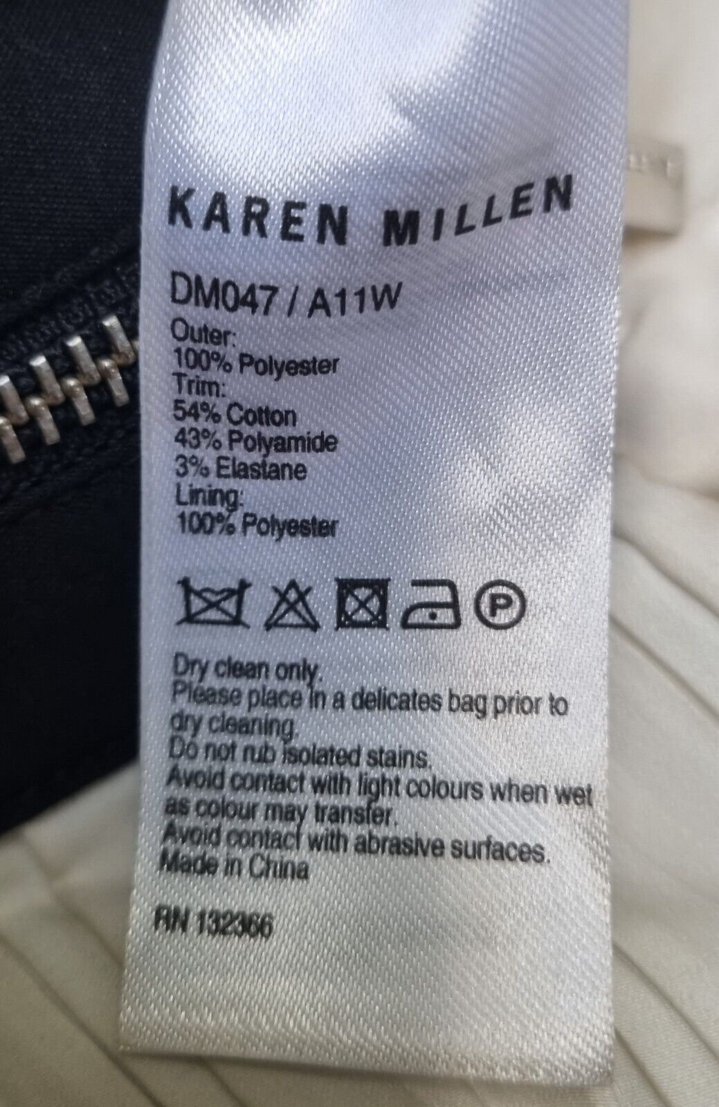 Designer Karen Millen Women's Black/Ivory Dress Size 10