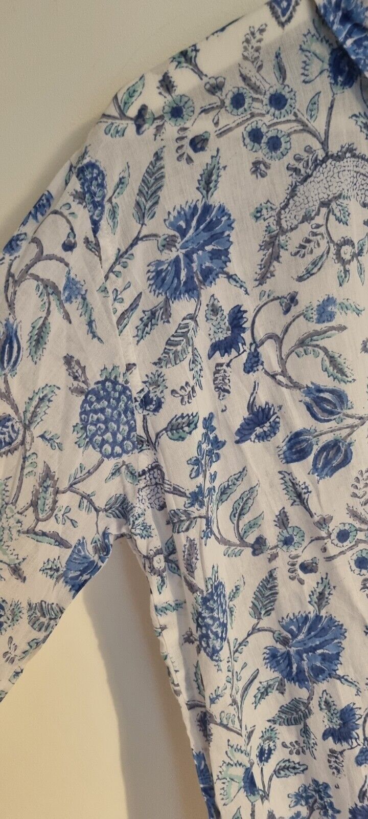 Mr Portobello Mens Unisex Naples Block Print Cotton Shirt Size L