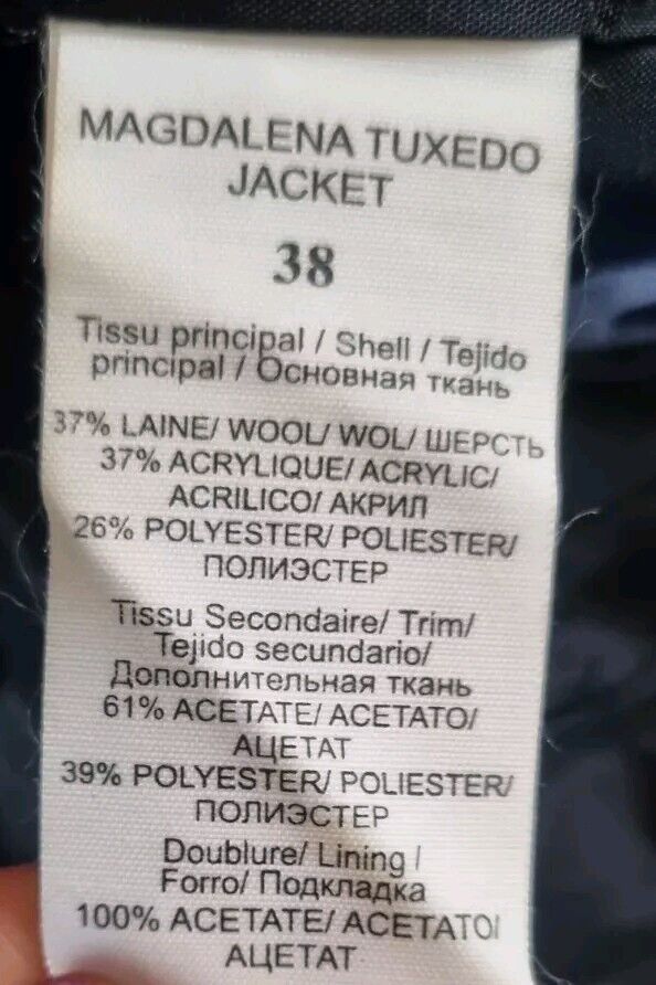 American Retro Women's Metalic Silver Tuxedo Jacket Size 38