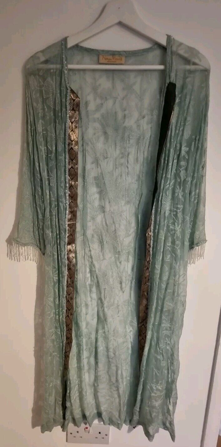 Nina Morris Women's Pale Green Lace Sheer House Coat One Size