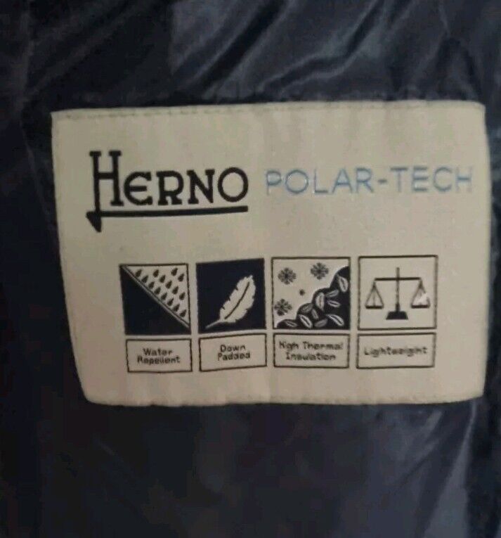 Herno Women's Navy Blue Lightweight Down Insulated Coat Detachable Fur Collar 48