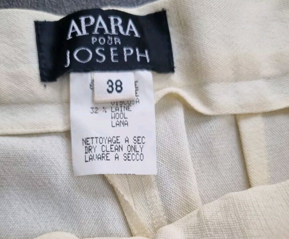 Apara Pour Joseph Women's Ivory Trousers Viscose And Wool Mix Size 38