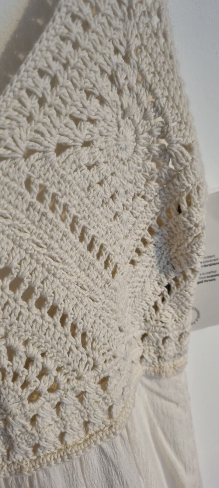 BNWT ba&sh Designer Women's Ivory Crochet Bodice Cotton, Lined, Maxi Dress 0
