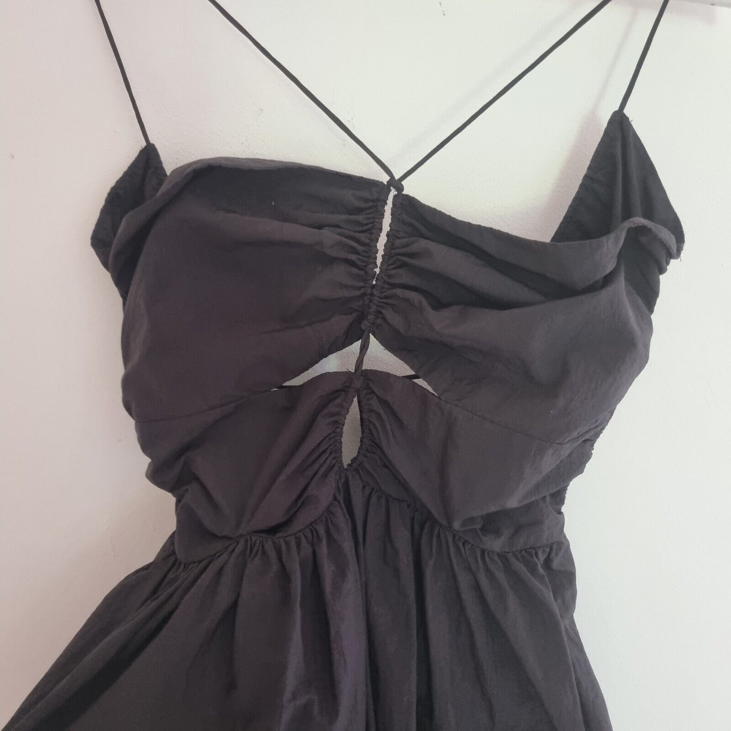 Rails Women's Nylon Black Open Back Dress With Ties Size XXS