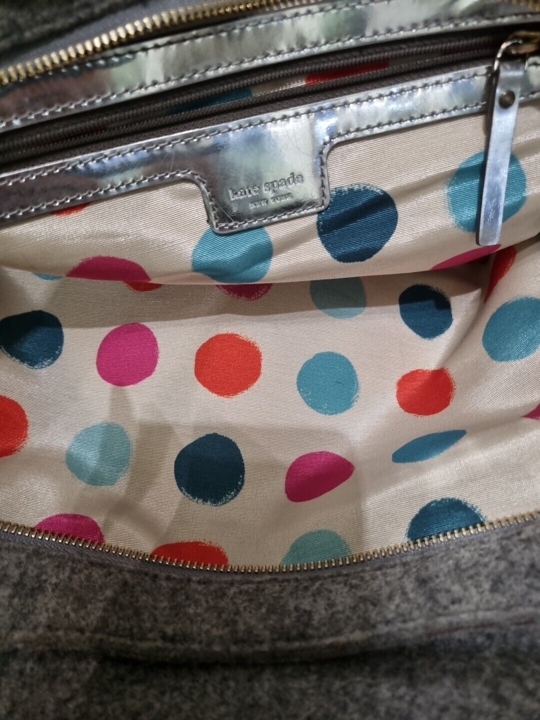 Kate Spade Women's Medium Grey Felt Clutch Bag