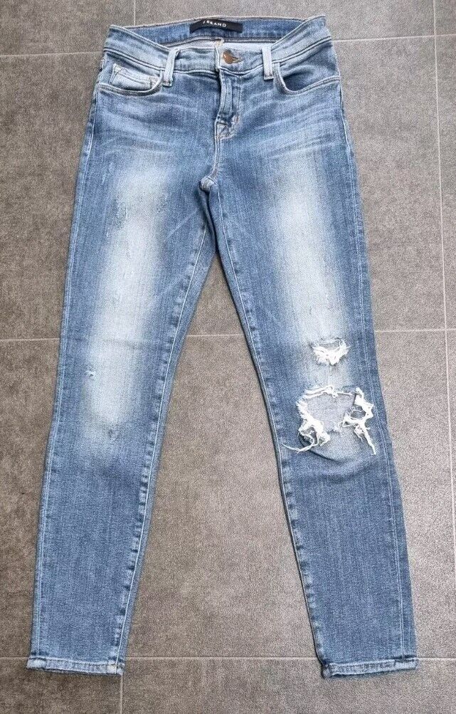 J Brand Women's Capri Pulse Crop Ripped Blue Jeans Size 23