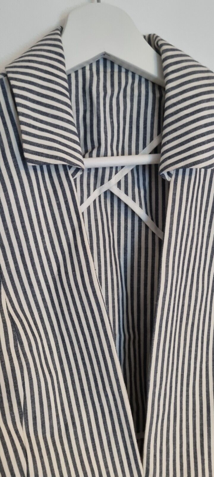 & Other Stories Women's Blue And White Striped Blazer Jacket Size 34