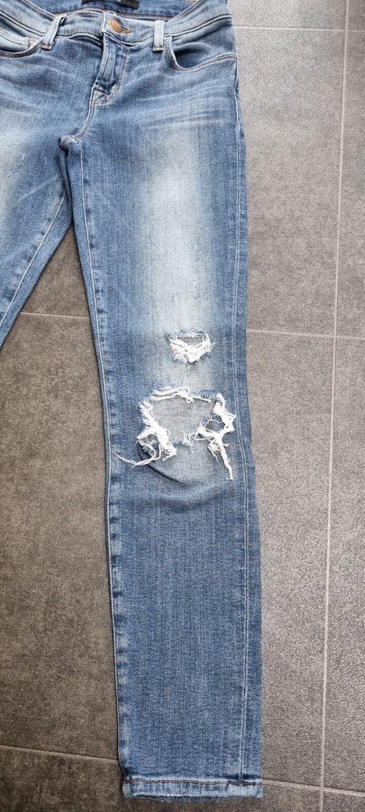 J Brand Women's Capri Pulse Crop Ripped Blue Jeans Size 23