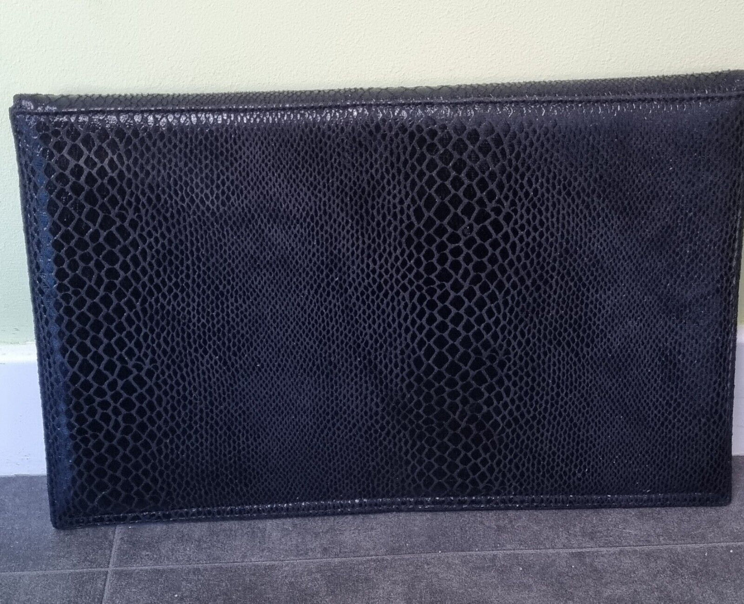 Miss Sixty Women's Navy And Blue Large Snakeskin Effect Clutch Bag