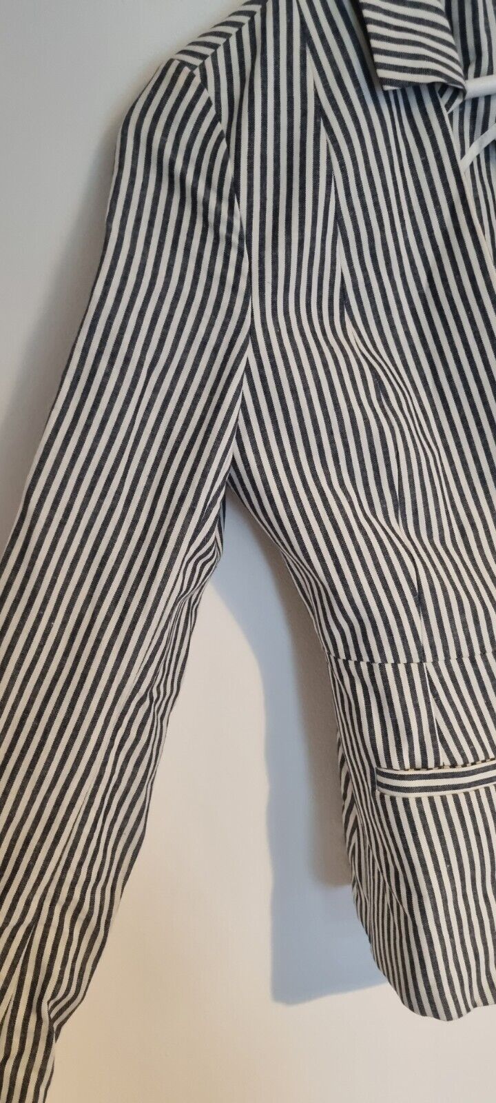 & Other Stories Women's Blue And White Striped Blazer Jacket Size 34