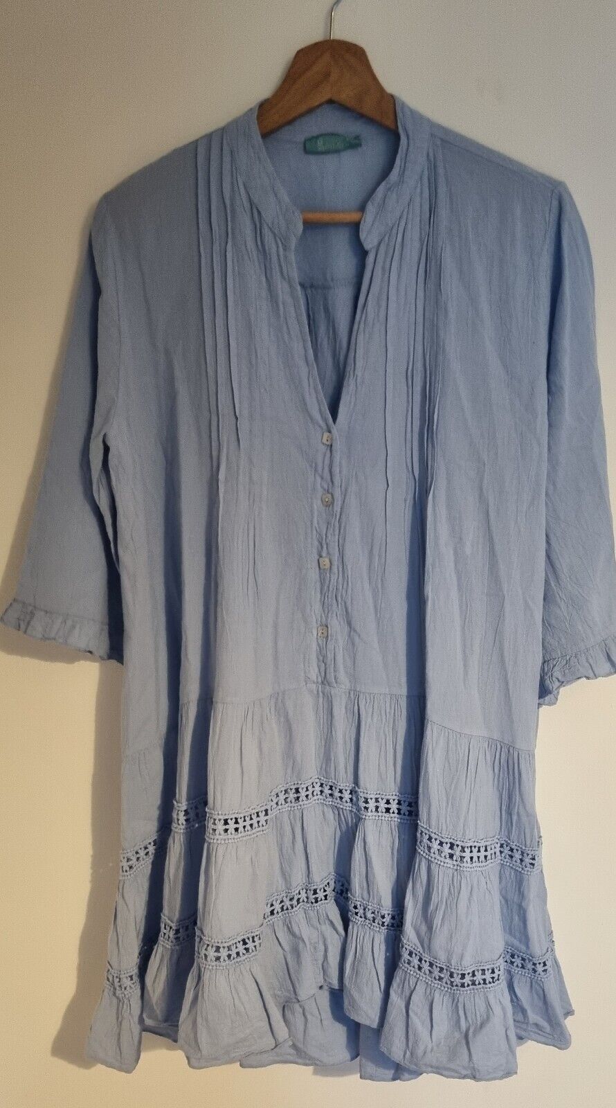 Moment Made In Italy Women's Blue Cotton Dress Size L