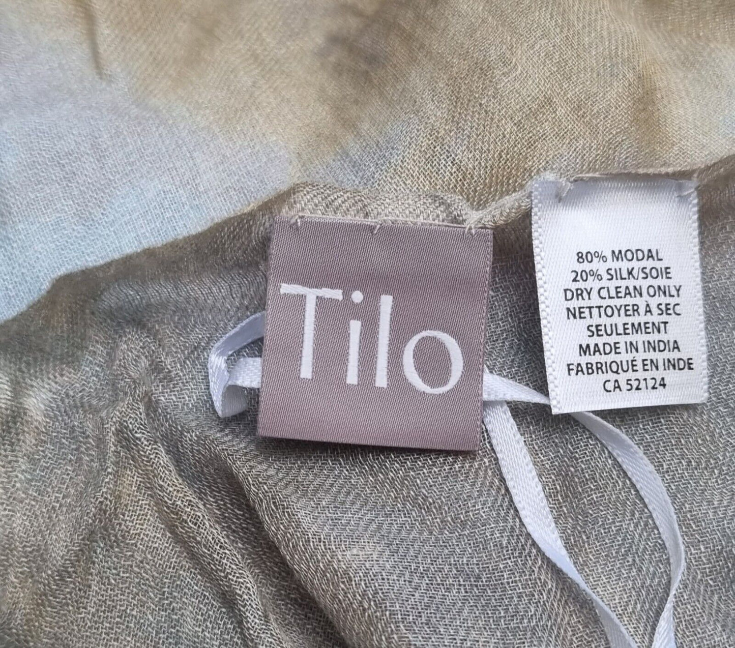 Tilo Women's Blue, Brown Large Model And Silk Scarf