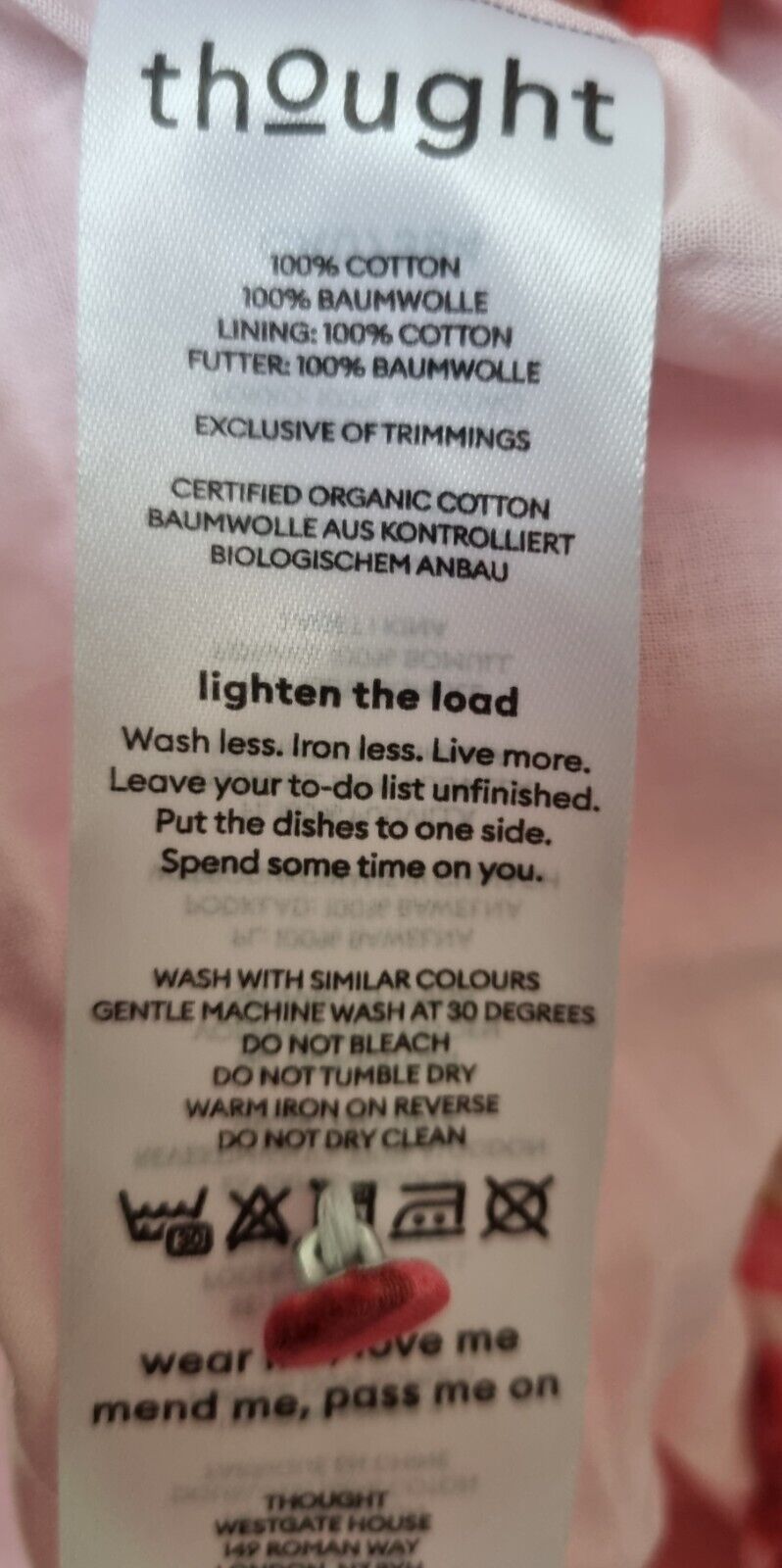 BNWT Thought Women's Floral 100% Cotton Lined Dress Size 16