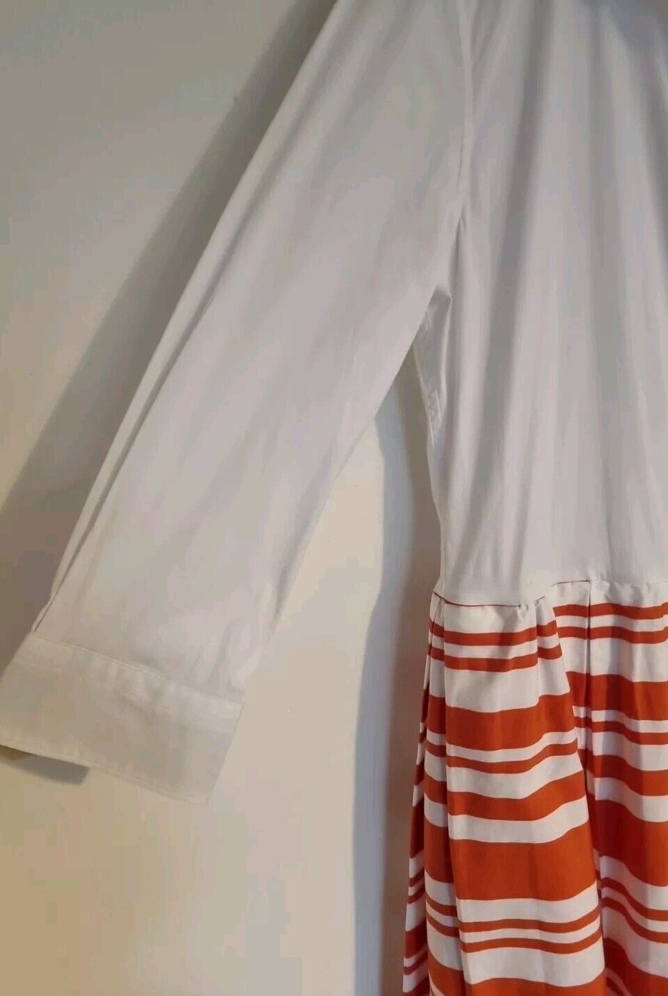 Sara Raka Women's Made In Italy White And Orange Wrap Over Collared Dress 42