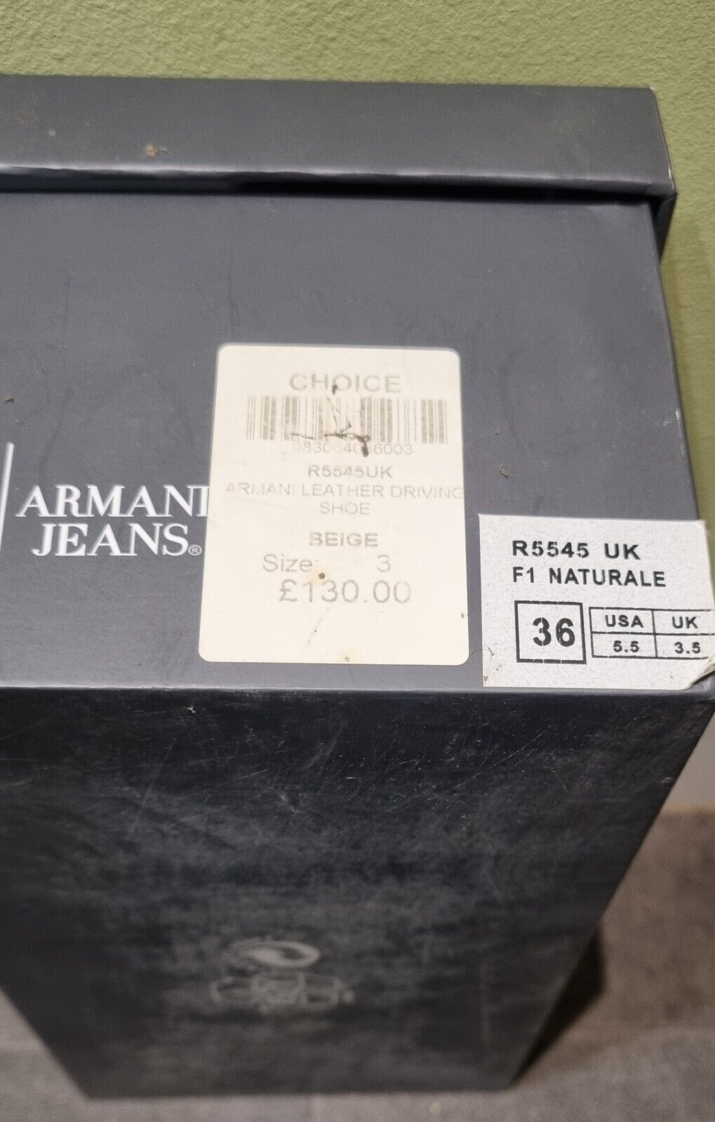 AJ Jeans By Armani Women's Flat Patent Leather Shoes UK 3.5 With Box & Dust Bag