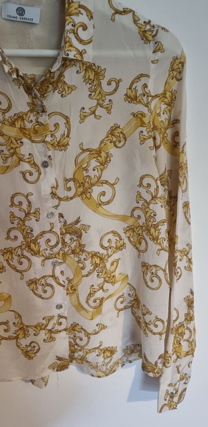 Young Versace Girls 100% Silk Blouse Size Child XXL