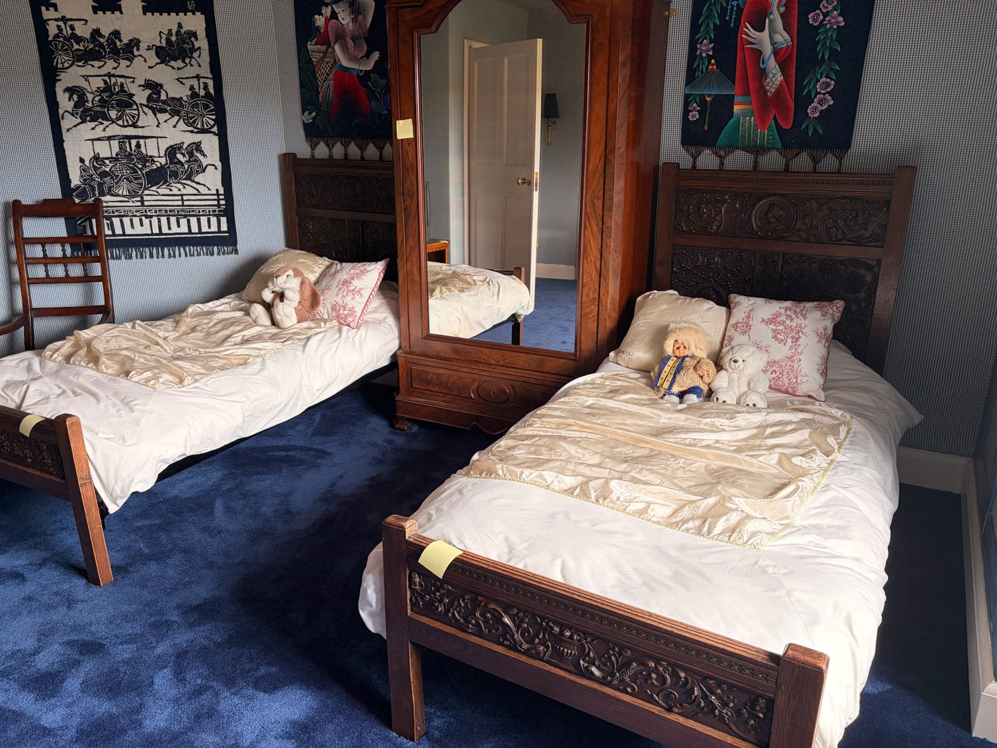 Antique French Mahogany Armore with Mirrored Door