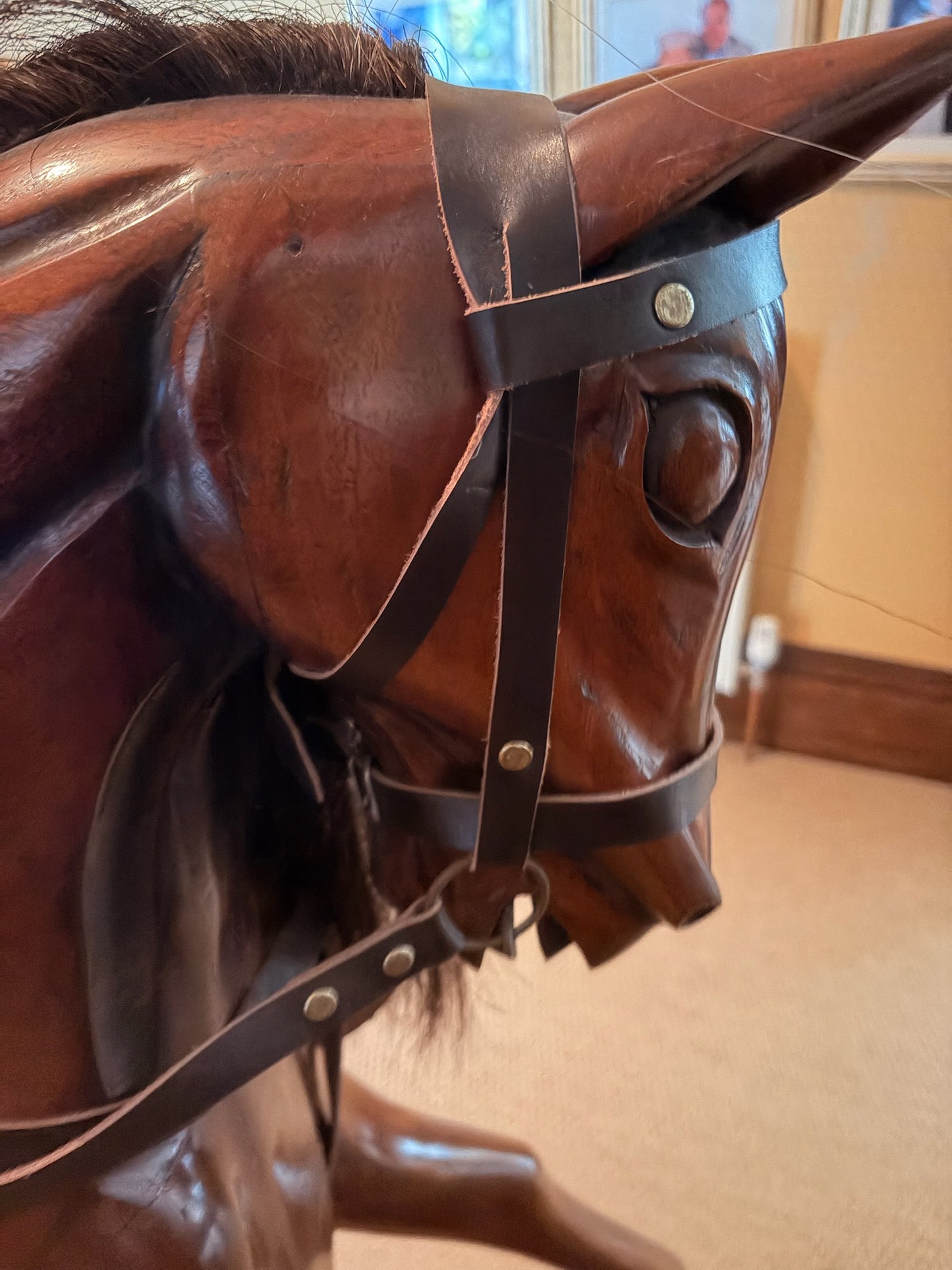 Vintage Mahogany Rocking Horse